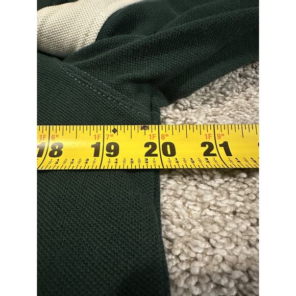 Ralph Lauren Rugby Shirt Men’s M Green Cream Long Sleeve Embroidered Player RRL - Picture 6 of 8